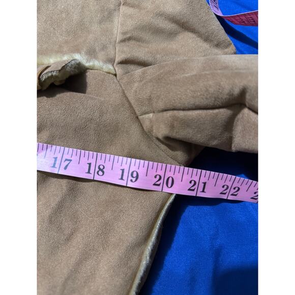 Fitz-Wright vintage tan penny lane faux suede button down jacket womens medium - Picture 6 of 7